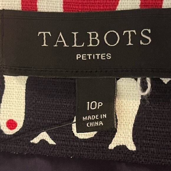 Talbots Red & Black Bold Print Career Office Feminine Skirt NWOT Size 10P - Picture 8 of 11